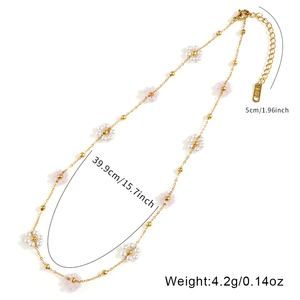 Collar de Flores con Cuentas Multicolores Resoul, Cadena Chapada en Oro de 18K, Collares Coreanos <span class=keywords><strong>para</strong></span> Mujer, Joyerí<span class=keywords><strong>a</strong></span> Linda <span class=keywords><strong>para</strong></span> Uso Diario, Regalo - Product Image 5