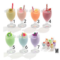 100 pièces de fruits en argile pour maison de poupée, boissons, jus, tasses miniatures, accessoires, bouteilles, cadeaux, tasses à thé en plastique, boissons simulées, modèle de jouet pour poupée