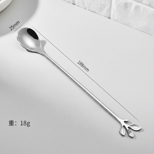 Cuchara y Tenedor de Acero Inoxidable de Alta Calidad, Lujosos, Plateados y Dorados, con Mango Largo, para Regalo, para Té y Café, 13cm/15cm/17cm - Product Image 6