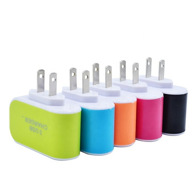 Universal Multi Port Wall Charger Adapter US Plug 3.1A 3 USB Home Wall Fast Charger Charging for iPhone Xiaomi Samsung Phones