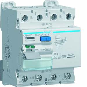 CFB640D Personalizzabile con Hagers RCCB 4P 40A tipo B+ 300mA 4 moduli - Product Image 1