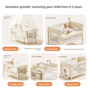 Cuna Plegable Multifuncional Portátil para Bebés con Función de Balanceo, Plegado y Unión con un Solo Clic, para Recién Nacidos de 0 a 36 Meses, Uso Doméstico - Product Image 5