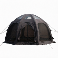 Tente de camping gonflable sphérique octogonale à double couche, une chambre