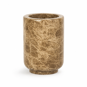 Juego de Accesorios de Baño de 4 Piezas de Mármol Emperador Light, Dispensador de Jabón de Piedra Natural Marrón Claro, Decoración Elegante para Baño - Product Image 6