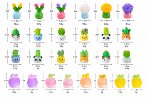 กระถางต้นไม้เรซิ่นขนาดเล็ก รูปสัตว์น่ารัก สำหรับปลูกแคคตัสและไม้อวบน้ำ เรืองแสงในที่มืด เหมาะสำหรับตกแต่งบ้านตุ๊กตาและสวนขนาดจิ๋ว ขายส่ง - Product Image 2