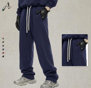 Pantalones de <span class=keywords><strong>hombre</strong></span> de invierno estilo americano retro lavado, de cintura media, con forro polar, cordón ajustable, de poliéster y algodón, tipo <span class=keywords><strong>terciopelo</strong></span>, holgados y rectos. - Product Image 3