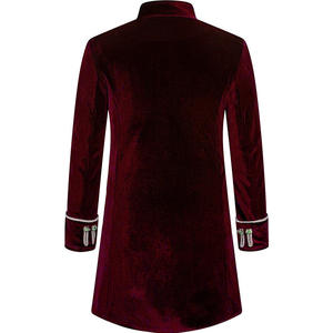 Cappotto da <span class=keywords><strong>uomo</strong></span> con frac gotico <span class=keywords><strong>medievale</strong></span> giacca Steampunk Cosplay cappotto principe smoking vittoriano nero lungo cappotto in velluto pirata Vintage - Product Image 4