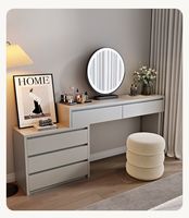 Minimalist Choice Coiffeuse Simple et Pratique Style Log Librement Rétractable Armoire-Intégré avec Miroir LED Vanité