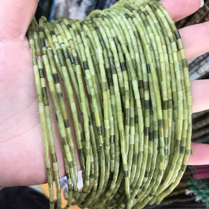 Perles cylindriques en aventurine <span class=keywords><strong>verte</strong></span> naturelle 2x4mm, petites perles en vrac, accessoires de bijoux en pierre naturelle pour la création de bijoux - Product Image 4