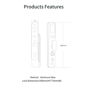 High-end Smart Door <b>Lock</b> 3D Face Recognition Face ID with Tuya App Kingsend Aluminum Wood Door <b>Lock</b> Video Camera - Product Image 6
