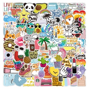 100 Uds dibujos animados VSCO verano pegatinas chica Graffiti Laptop teléfono coche botella pegatina impermeable etiqueta personalizada Logo bicicleta pegatinas - Product Image 1