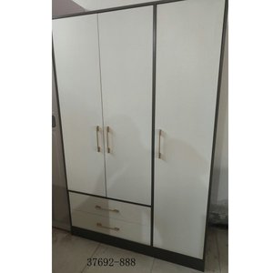 Modern Minimalist Wardrobe <b>Cabinet</b> with Drawers Flat Panel Hinged Doors MDF Material Freestanding <b>Bedroom</b> Furniture 37692-2063 - Product Image 6