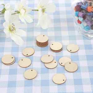 100 pièces de pendentifs ronds en bois vierges de 0,08 pouce pour la décoration artisanale DIY et la gravure laser - Product Image 3