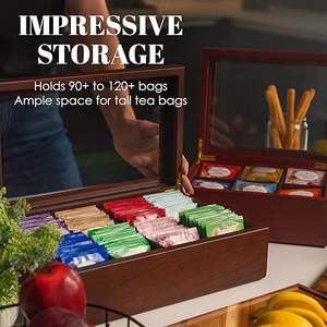 Acacia <span class=keywords><strong>legno</strong></span> bustina di <span class=keywords><strong>tè</strong></span> organizzatori <span class=keywords><strong>in</strong></span> <span class=keywords><strong>legno</strong></span> <span class=keywords><strong>porta</strong></span> bustine di <span class=keywords><strong>tè</strong></span> contenitori <span class=keywords><strong>scatola</strong></span> di immagazzinaggio con 8 scomparti e trasparente acrilico finestra superiore - Product Image 4