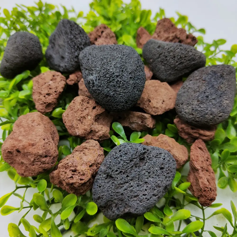 Hot sale sale natural lava rock chew bulk charcoal porous lava rocks pebbles for bonsai plant plants breathability
