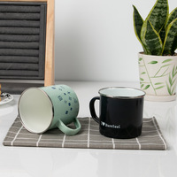 Tasse à café de camping en émail festif de 12oz personnalisée en gros tasse adaptée au bureau avec poignée pour la maison et les cadeaux
