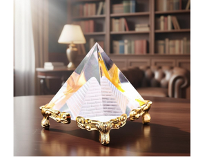 Pyramide en verre de cristal, accent décoratif pour la maison, le bureau, l'espace de méditation, style intérieur inspiré de l'énergie, pièce d'exposition élégante - Product Image 3