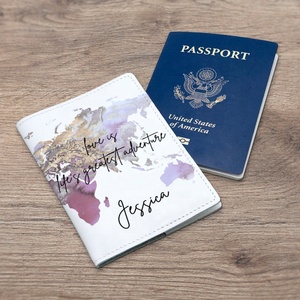 ฝาครอบหนังสือเดินทางหนัง PU เกรดดีพิมพ์ลายแผนที่หลากสีสไตล์เรียบง่ายสำหรับทุกเพศ - Product Image 1