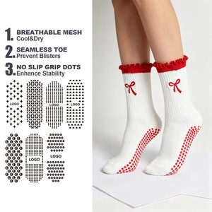 Women's Anti-Slip <strong>Long</strong> Scrunch Slipper Casual Grip Pilates <strong>Socks</strong> for Workout Yoga in Spring/Summer Sports <strong>Socks</strong> - Product Image 3