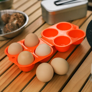 Boîte de rangement portable pour camping, 6 compartiments, avec poignée et couvercle rabattable, couleur orange, légère, double usage - Product Image 2