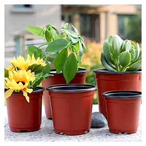 Vasos de jardinagem em casa, vários tamanhos empilháveis, vasos de flores, potes de plantio ao ar livre, orquídea com furos