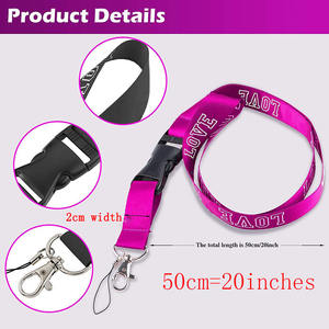 Lanière pour porte-clé, 10 pièces, lanière avec boucle <span class=keywords><strong>à</strong></span> dégagement rapide, lanière <span class=keywords><strong>rose</strong></span>, lanière pour le cou, porte-clé, pour téléphones, sacs - Product Image 2