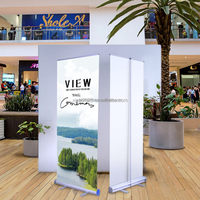 Support de bannière publicitaire portable enroulable en plastique 80x200 personnalisable, résistant au vent, facile à dérouler