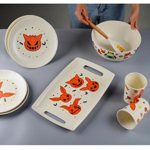 Assiette carrée polie écologique style dessin animé Vietnam, couleur personnalisée, vaisselle en mélamine, plat rectangulaire - Product Image 2