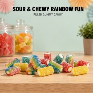 Bonbons Gélifiés <span class=keywords><strong>Premium</strong></span> Fourrés au Goût Aigre 50g, Forme Mini Crayon, Saveur Fruits Arc-en-ciel, Juteux, Moelleux, Vente en Gros - Product Image 5