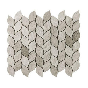 Gỗ hiện đại Thiết kế đánh bóng Gạch Mosaic đá cẩm thạch 340x310mm đá tự nhiên 7mm độ dày cho nội thất bên ngoài bức tường trang trí cho phòng — ảnh 1