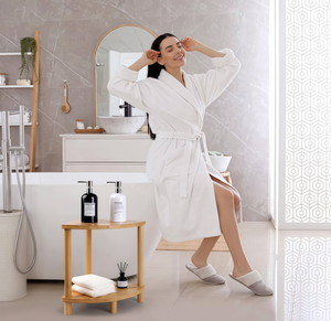Mueble de Baño de Madera Personalizado, Taburete, Estante de Almacenamiento <span class=keywords><strong>para</strong></span> Ducha, Diseño Triangular de Doble Capa <span class=keywords><strong>para</strong></span> el Hogar - Product Image 2