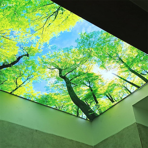 Material de Construcción de Guangdong, Película de PVC Elástica 3D con Diseño de Árbol y Pájaro, Techo Falso para Techo de Ascensor - Product Image 1
