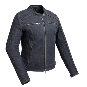 OEM ODM Fashion Streetwear Motorcycle Female <b>Jacket</b> Coats 100% <b>Denim</b> Fabric <b>Crop</b> Windproof <b>Jacket</b> For Women Slim-Fit - Product Image 1
