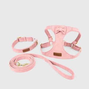 Harnais de poitrine pour chien avec laisse de traction dorsale, ensemble trois pièces tendance, collier pour chien, accessoires pour animaux de compagnie, promenade en extérieur - Product Image 5