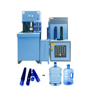 Plastic 5 gallon bottle blower semi automatic pet 5 gallon water bottle stretch blow molding machine for barrel and 5l b