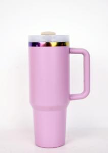 Vaso de paja con tapa desmontable Protour de 40 OZ con pico extraíble y sello reemplazable brillante pop Icon 40 Oz B rosa - Product Image 6