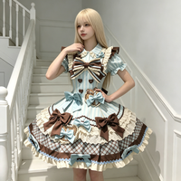 Robe de princesse Lolita vintage style poupée avec motif petit ours pour femme adulte, idéale pour anniversaire, cosplay ou fête costumée