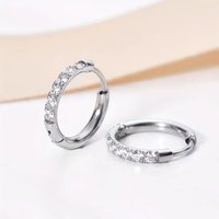 Vente en gros de boucles d'oreilles créoles huggie en acier inoxydable orthodoxe, serties de zircon, bijoux, clous d'oreille, piercing d'articulation, hélix, piercing tendance pour le corps