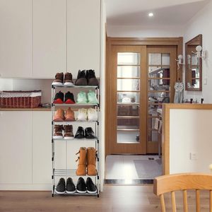 Zapatero pequeño apilable de 4 niveles, organizador de almacenamiento de estante de <span class=keywords><strong>zapatos</strong></span> ligero <span class=keywords><strong>para</strong></span> entrada, pasillo y <span class=keywords><strong>armario</strong></span> - Product Image 5
