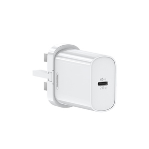 Remax CN EU UK Blanco Tipo C 20W Teléfono móvil rápido PD Adaptador de cargador de pared de carga rápida - Product Image 1