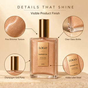 HKH Premium OEM Custom Fragrance Shimmer Body Oil Long Lasting Radiant Body Highlighter Glitter Oil Private Label Wholesale - Product Image 5