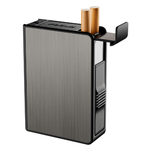wholesale Customized magnetic cigarette box large capacity brushed metal cigarette case