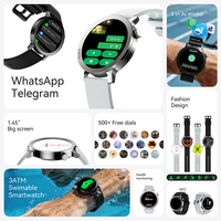 Reloj Inteligente Deportivo con Pantalla AMOLED Redonda de 1.45'', Llamadas Telefónicas, Respuesta a Mensajes de Whatsapp y Telegram, NFC, GPS, Monitor de Salud, Reloj Inteligente con IA 3 y ChatGPT