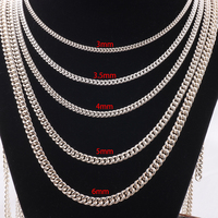 Chaîne en argent sterling 925 en vrac, chaîne à maillons torsadés croisés de 3 à 6 mm pour la fabrication de bracelets, colliers, bijoux, accessoires et fournitures