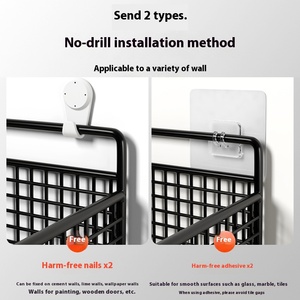 Étagère de rangement murale en métal à un niveau sans perçage pour salle de bain, organiseur de toilettes avec une seule étagère pour rangement sous lavabo - Product Image 4