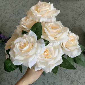 E-972 <span class=keywords><strong>Flores</strong></span> <span class=keywords><strong>de</strong></span> Seda Hechas a Mano Ecológicas y Coloridas al por Mayor, Ramos <span class=keywords><strong>de</strong></span> Rosas Artificiales <span class=keywords><strong>de</strong></span> 9 Cabezas - Product Image 4