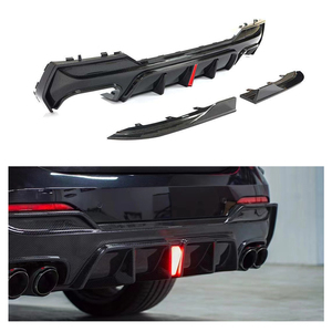 For BMW 4 Series G22 G23 Dry Carbon Fiber Rear Bumper <strong>Diffuser</strong> With LED Light Universal Spoiler Car - Product Image 5