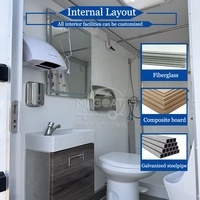 Remorque Sanitaire Mobile à Trois Essieux, 8 Cabines, Toilettes Portables avec Douche, Climatisation et Sèche-Mains pour Événements Extérieurs à Forte Capacité
