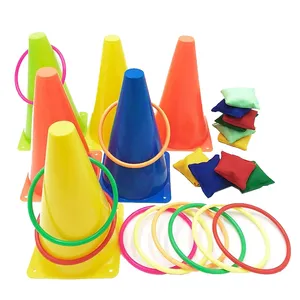 Cônes en plastique anneau <span class=keywords><strong>lancer</strong></span> Combo ensemble <span class=keywords><strong>de</strong></span> <span class=keywords><strong>jeux</strong></span> <span class=keywords><strong>de</strong></span> carnaval en plein air pour enfants adultes fête d'anniversaire <span class=keywords><strong>lancer</strong></span> arrière-cour jeu <span class=keywords><strong>de</strong></span> pelouse - Product Image 1