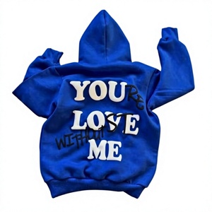 เสื้อฮู้ดดี้ STITCH LAB รุ่น Unisex สีดำ ลาย 3 มิติ สำหรับข้อความ "Youre Love Me Back" ทรงโอเวอร์ไซส์ ผลิตจากโพลีเอสเตอร์/คอตตอน ระบายอากาศได้ดี - Product Image 3
